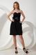 Sexy Sweetheart Feather Decorate Black Chiffon Prom Party Short Dress