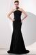 Fashionable Halter Lace Up Black Chiffon Evening Dress