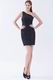 Simple One Shoulder Ruched Black Chiffon Prom Party Dress