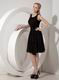 Scoop Black Chiffon Short Dress To Bridal Mother Wear