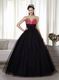 Black Tulle Floor Length Dress For Evening Celebrity