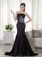 Black Mermaid Appliques Pageant Prom Evening Dresses