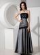 Strapless Dimgray Mother Of The Bride Dress With Black Lace