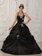 Black Halter Ball Skirt Quinceanera Young Women Wear