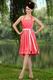 Pretty Halter Pink Bridesmaid Dress With Ribbon On Sale