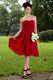 Custom Vintage Wine Red Bridesmaid Wedding Wear