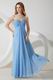 Floor Length Baby Blue Chiffon Dress For Bridesmaid