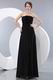 Strapless Rosette Empire Black Chiffon Long Bridesmaid Dress