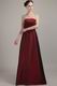 Pretty Burgundy Floor-length Taffeta Bridesmaid Dress