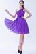 Puple Hot Sell Bridesmaid Dress With One Shoulder Skirt