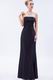 Inexpensive Strapless Black Taffeta Girls In Bridesmaid Dress