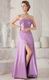 Lilac Strapless Floor-length Bridesmaid Dress Side Split