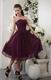 Purple Sweetheart Tea-length Chiffon Bridesmaid Dress