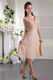 Champagne V-neck Tea-length Bridesmaid Dress Cheap