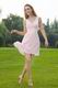 V-neck Pink Chiffon Girl Bridesmaid Dress For 2014 Wedding