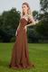 Not expensive Brown Strapless Long A Bridal Bridesmaid Dress