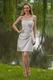 Grey Strapless Mini-length Pleated Bridesmaid Dress Sale