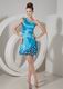 Dodger Blue Homecoming Dress With One Shoulder Design