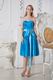 Sweetheart Teal Knee Length Bridesmaid Dress With Belt