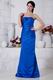 Classic Sweetheart Blue Stain A-line Prom Dress Petite