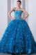 Ruffles Ball Gown Blue The Quinceanera Dress For Winter Party