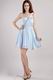 Light Blue One Shoulder Short Chiffon Sweet Sixteen Dress