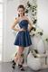 Strapless Short Navy Blue Taffeta Homecoming Dress