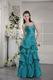 Princess Straps Floor-length Teal Evening Dress Zip Back