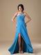 Best Deals Show Leg Side Split Dodger Blue Prom Dress 2014