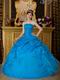 Strapless Azure Embroidered Quinceanera Gown On Internet