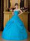 Sweetheart Deep Sky Blue Court Princess Quinceanera Dress