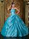 Appliqued Sweetheart Deep Sky Blue Quinceanera Gowns