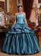 Light Sky Blue Quinceanera Dress With Hand Made Flower