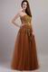 Best Designer Brown Evening Dress With Applique Decorate