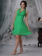 Spring Green Halter Knee-length Bridesmaid Dress Cheap lovely