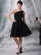 Black One Shoulder Girl Bridesmaid Dress With Flowers lovely