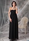 Black Chiffon Long Young Girl Wedding Bridesmaid Dress lovely