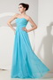 Aqua Blue Vintage Cheap Long Bridesmaid Dress For Junior Girl lovely