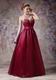 Burgundy Organza Sweetheart Neck Puffy Prom Ball Gown