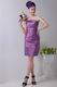 Simple Ruched Sheath Plum Taffeta Short Prom Dress Online