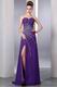 Sexy Beading Emberllish Eggplant Long Split Skirt Prom Dress