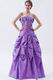 Cheap Strapless Blue Violet Taffeta Prom Dress With Embroidery