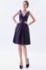 V-Neck Purple Taffeta Homecoming Short Mini Dresses