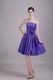 Strapless Knee Length Skirt Blue Violet 2014 Prom Dress For Sale