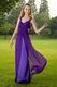 Elegant Straps Cross Back Purple Prom Dress With Split