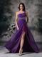 Purple One Shoulder Side Split Sexy Evening Dress For Cheap