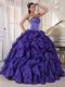 Heliotrope Ruffled Organza Puffy Skirt Quinceanera Gown