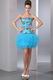 Sweetheart Sequin Layers Mini Doger Blue Dress For Cocktail