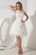 Noble Scoop Button Feather Cocktail Party Girls Dress