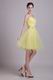 Yellow Sweetheart Short Skirt Organza Cocktail Dress